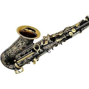 saxofoon kit Altsaxofoon Eb-tuner Zwart Vernikkeld Goud Gesneden Lichaam Professionele Houtblazers Met Kofferaccessoires (Color : Plum)