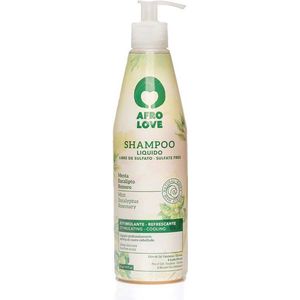 Afro Love Dieptereinigende shampoo zonder siliconen, sulfaten en parabenen, voor krullend haar, 290 ml, met munt, eucalyptus en rozemarijn