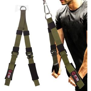TAVIEW Triceps-kabelklem (twee geïntegreerde lengtes in één) voor een groter bewegingsbereik, verlengriemen voor triceps, kruisaccessoires, groen, lengte verstelbaar (33 tot