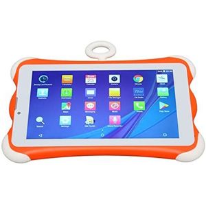 WiFi-Kindertablet, Dual SIM Dual Standby Oranje Kindertablet 7 Inch 1280x800 6000 Mah Oplaadbare Batterij Om Te Lezen (EU-stekker)