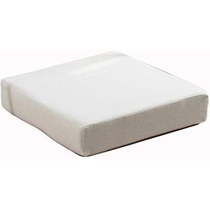 Tuinkussens, vierkante zitkussens, dikke eetkamerstoelkussen, vloerkussens voor binnen, buiten, kantoor, antislip booster-zitmatten (wit, 50 x 50 x 8 cm)