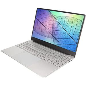Laptopcomputer Vingerafdruklezer Zilver Laptop IPS-Scherm EU-Stekker 100‑240V Quad Core 16GB RAM voor Studie (16+256G EU-stekker)