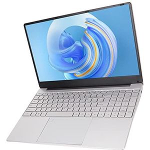 Zilverkleurige Laptop, 5000 MAh 12 GB RAM 256 GB ROM 100-240 V 5G Wifi-laptopcomputer voor Studie (EU-stekker)