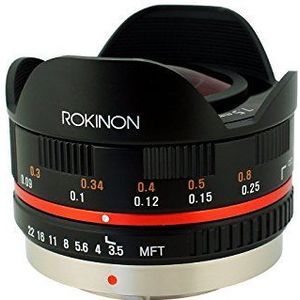 Rokinon FE75MFT-B 7,5 mm F3,5 UMC fisheye-objectief voor Micro Four Thirds (Olympus Pen en Panasonic), zwart