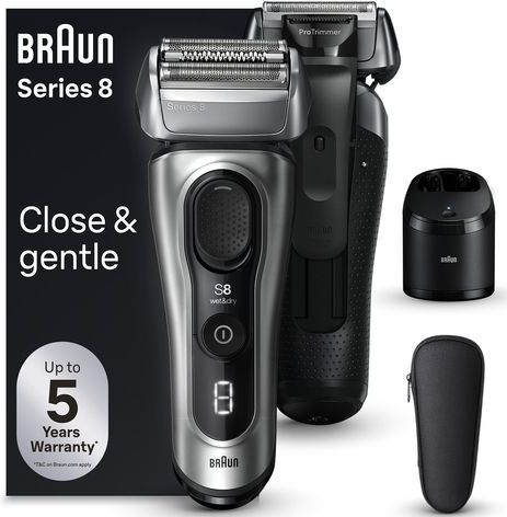 Braun Series 8 8567cc Scheerapparaat met scheerblad Trimmer Zwart, Zilver