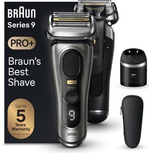 Braun Series 9 Pro+ Elektrisch scheerapparaat, reinigingsstation, Wet & Dry, 9565cc, edelmetaal