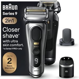 Braun - Series 9 Pro+ - Elektrisch Scheerapparaat - Zilver - 5 Scheerelementen - 60 Minuten Looptijd