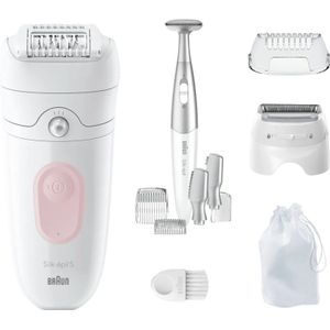 Braun Silk-épil 5, Epilator voor eenvoudige ontharing, zijdezachte huid, 5-230, wit/flamingoroos