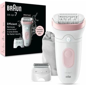 Braun Silk·épil 7 - Epilator - Wit/Flamingo - Draadloos - MicroGrip Technologie