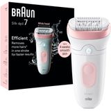 Braun Silk·épil 7 - Epilator voor Eenvoudige Ontharing - Langdurig Gladde Huid - 7-000 - Wit/Flamingo