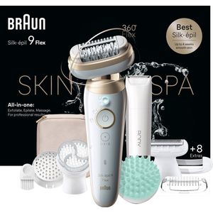 Braun Silk·épil 9 Flex SkinSpa - Epilator met Ladyshave opzetstuk - type 9-481 3D - Wit/Goud