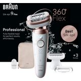 Braun Silk·épil 9 Flex - Epilator met Ladyshave opzetstuk - type 9-030 3D - Wit/Rose Titan