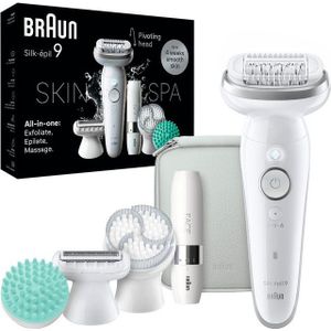 Braun Silk·épil 9 SkinSpa - Epilator - Wit/Zilver - Eenvoudige Ontharing