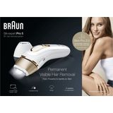 Braun - Silk·expert Pro 5 - Epilator - Wit/Goud - Gepulseerd Licht