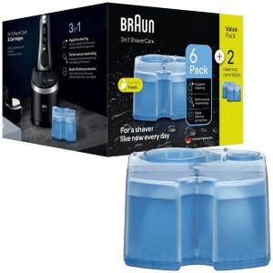 Braun 3-in-1 ShaverCare SmartCare Center Navulpatronen - Hygiënische Reiniging - 6+2 Stuks