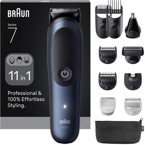Braun - All-in-One Series 7 AIO7540 Style Kit - Baardtrimmer - Tondeuse - Gezichtstrimmer - Lichaamstrimmer - Zwart - Duurzaam