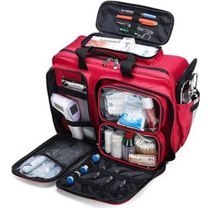 Draagbare EHBO-koffertas, professionele traumatas voor noodhulpverleners, met meerdere zakken voor medische tas, medicijnopbergtas, voor thuis, reizen, buitenactiviteiten Leeg