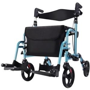 Rollator Walker opvouwbaar met wielen, Heavy Duty Upright Walker voor Senior, verstelbare opvouwbare boodschappenkar, voor ouderen of gehandicapten medische loophulp