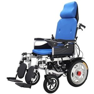 Opvouwbare rolstoelen, elektrische rolstoel met hoofdsteun, verstelbare rugleuning en dubbele krachtige motor elektrische rolstoelen voor volwassenen, draagbare gemotoriseerde rolstoel, duurzame