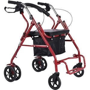 Lichtgewicht opvouwbare rollator, met zitje, vier wielen, vergrendelbare remmen en draagtas, voor ouderen of gehandicapten, beperkte mobiliteitshulp (Color : B)