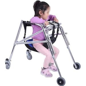 Walkers/Staande loophulp, met gevoerde zitting Walker voor cerebrale parese Lichtgewicht aluminium vouwen Stand Up Rollator Walker, met wiel kinderen RevalidatieTraining Mobile Rollator (Color : Ad