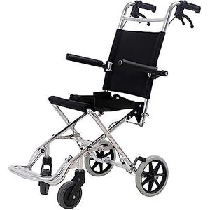 Duw-type opvouwbare rolstoel Aluminium opvouwbare compacte rolstoel, transport rolstoel, trolleys voor senioren en kinderen vliegtuigen reizen, weegt slechts 6 kg (Color : B)