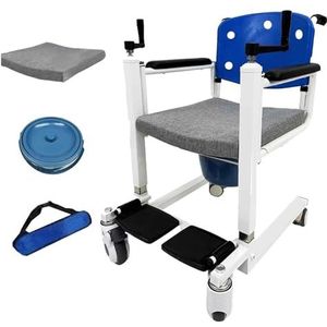Patiënt transfer tillen Commode rolstoel Douche rolstoel bed Commode, ouderen verpleging transfer lift transportstoel met 180 ° splitsen zitting, geschikt voor thuis/ziekenhuis/verpleeghuis