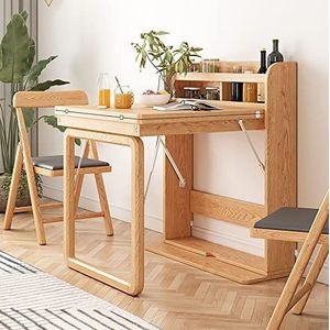 Uitklapbare wandtafel | Oude stijl opvouwbare wandtafel | Eettafel opvouwbaar voor keuken | Armoire bureau | Hideaway bureau met Grote Opbergruimte (Color : B)