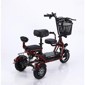 2024 Nieuwe opvouwbare elektrische scootmobiel, met kinderzitje, 3 wielen lichtgewicht draagbare handicap Slicker lange actieradius voor volwassenen Lithium batterij (Color : C, Size : 20A)