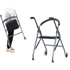 Rollator opvouwbaar en licht, ruimtebesparende rollator, draagbare rechtopstaande rollator voor volwassenen met handvat en wielen, draagvermogen tot 100 kg