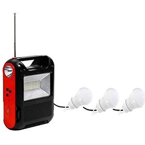 Draagbaar zonnelicht met zonnepaneel 3 LED-lampen Oplaadbare noodlamp for buiten Voeding Bluetooth MP3-radio Luidspreker