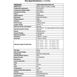 KOZWAY 1 miljoen pixels cameramodule OV9726 module USB-stuurprogramma-vrije CMOS-sensor pc-camera (kleur: brandpuntsafstand 6 mm, maat: 1 MP)