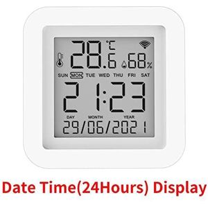 Temperatuurmonitor Tuya WIFI Temperatuurvochtigheidssensor for smart home automatisering afstandsbediening Mobiele telefoon afstandsbediening (Color : 24 Hours White, Size : Type)