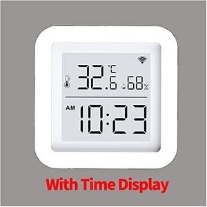 Temperatuurmonitor Tuya WIFI Temperatuurvochtigheidssensor for smart home automatisering afstandsbediening Mobiele telefoon afstandsbediening (Color : With Time Dispaly, Size : Type)