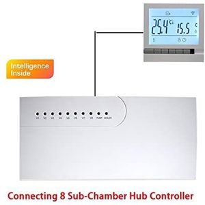 Temperatuurmonitor 3A Watervloerverwarming Smart WIFI Thermostaat Centrale verwarmingsbedradingscentra HUB Controller Actuators for gasketel (Color : White, Size : Nero)