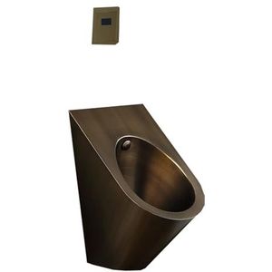 Geïntegreerde automatische sensor urinoir urine-omleider, aan de muur gemonteerd slim heren urinoir, mannelijk sanitair openbaar toilet urinoir, splash-toilet for bars/luchthavens (Color : Bronze, S