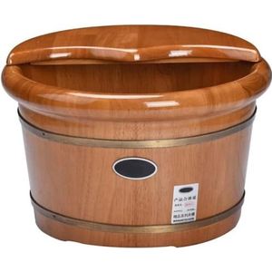 Voet Tub Houten Voetbassin Houten Voetbassin, Eiken Voet Tub Basin, Huishoudelijke Voet Wassen Houten Vat, Massage Voetbad Gladde en Delicate Pedicure Vaten met Deksel Voetbad Houten Emmer Voet Spa