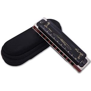 Mondharmonica 10 Gaten Harmonica Professionele Harmonica Gift Met Doos (Color : F)