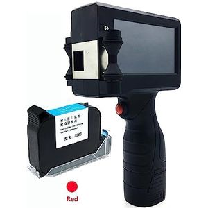 Handbediende inkjetprinter, Handheld Inkjet Printer 1/2 Inch Touch Coder Label Print Machine Met USB Import QR/Barcode/Logo 12.7mm Printer Printer voor label/productiedatum/barcode/QR-code (Color : R