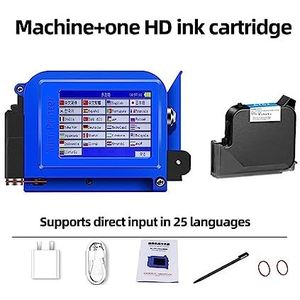 Handbediende inkjetprinter, 25,4 mm draagbare inkjetprinter, kleine mini QR-code batchnummerprinter, sneldrogende inkt vervaagt niet Printer voor label/productiedatum/barcode/QR-code (Color : 1 Print