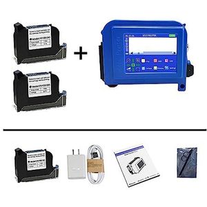 Handbediende inkjetprinter, PC11Plus 12,7/25,4 mm mini draagbare printer, 2D Strip Lot-logo vervaldatum, handheld inkjetprinterlabels Printer voor label/productiedatum/barcode/QR-code (Color : With