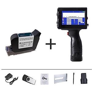Handbediende inkjetprinter, 12.7mm Handheld Inkjet Printer, QR Bar Batch Code Datum Nummer Logo Vervaldatum Label Printer, 24 Talen Draagbare Printer voor label/productiedatum/barcode/QR-code (Color