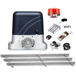 Automatische poortopener Wifi Controle Nieuwste Ontwerp Schuifdeur Gate Opener Automatisering Met 3 Meter Stalen Rekken for 1400LBS 600KG Hek oprit Roller met meervoudige bescherming (Color : Kit e)