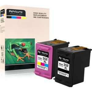 Remanufactured Inktcartridge compatible HP 302XL Zwart (20ml) en Kleur (18ml) - 1set- met chip - inktniveau weergeven