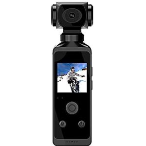 Actiecamera 4K Pocket Action Camera HD LCD-scherm 270 ° draaibare wifi mini-sportcamera met waterdichte behuizing for helmreizen