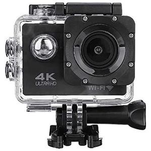 Actiecamera 4K Actie Camera HD 1080P 30m Waterdichte Sport Camera 170 ° Groothoek Infrarood WiFi 2.0 Inch Scherm Video Camcorder (Color : Nero, Size : 4K)