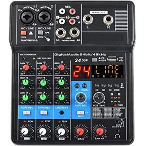 4-kanaals professionele draagbare geluidsmixerconsole Computerinvoer 48v voeding Modelnummer Certificeringsinterface