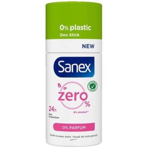SANEX - Deodorantstick solide Zero% parfum – deodorant voor dames en heren – werkzaamheid 24 uur – deodorant stick 56 g