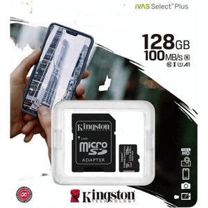 Kingston Micro SD Geheugenkaart - 128GB - Canvas Select Plus - Incl. Adapter
