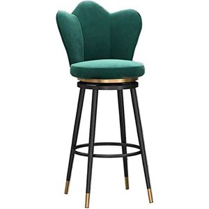 TOTLAC 25,6 inch barkrukken op toonhoogte set van 1/2 fluwelen 360 ° draaibare barkrukken met hoge rugleuning stoelen voor thuis keuken eiland ontbijt bar restaurant groen - 1 stuk # D